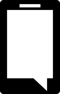 Computer Tablet With Speech Bubble Variant Simple Line Art Svg, Free Vectors File